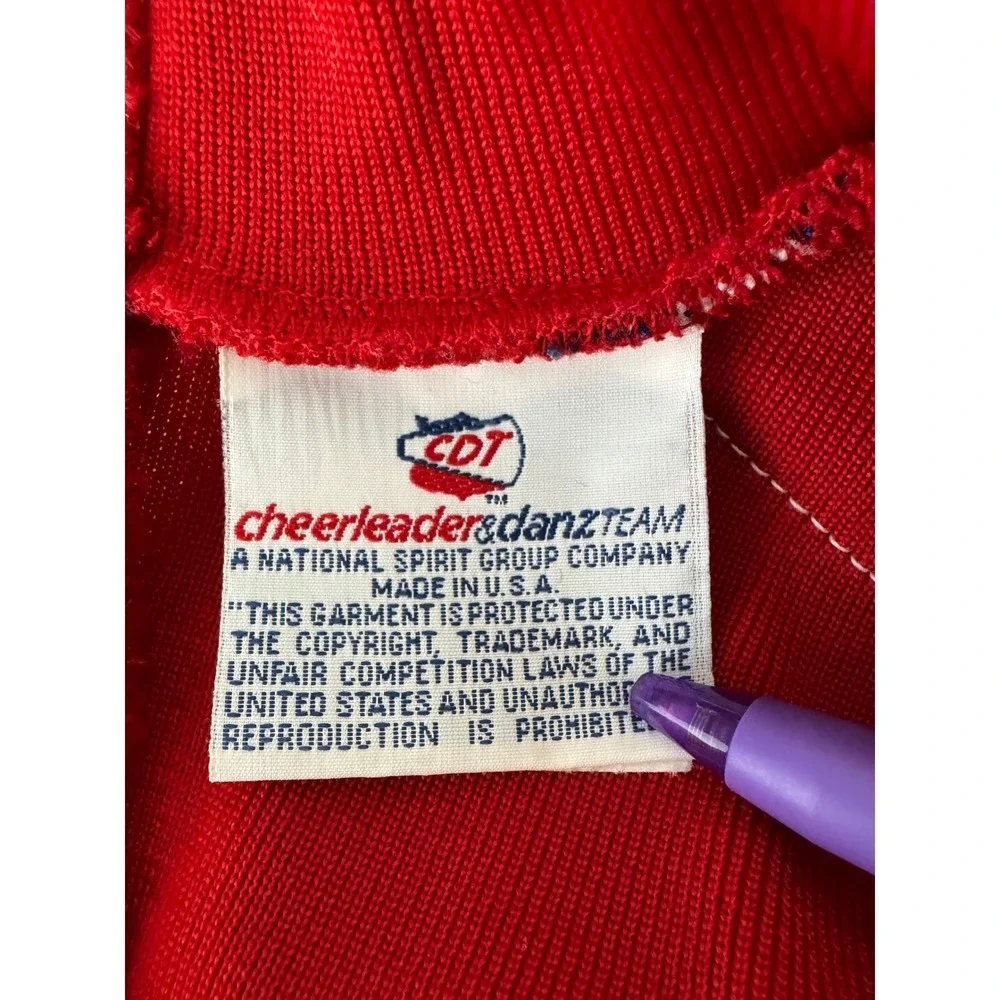 CDT Cheerleader‎ Dance Team Top Red/White/Blue Size Medium Made in USA